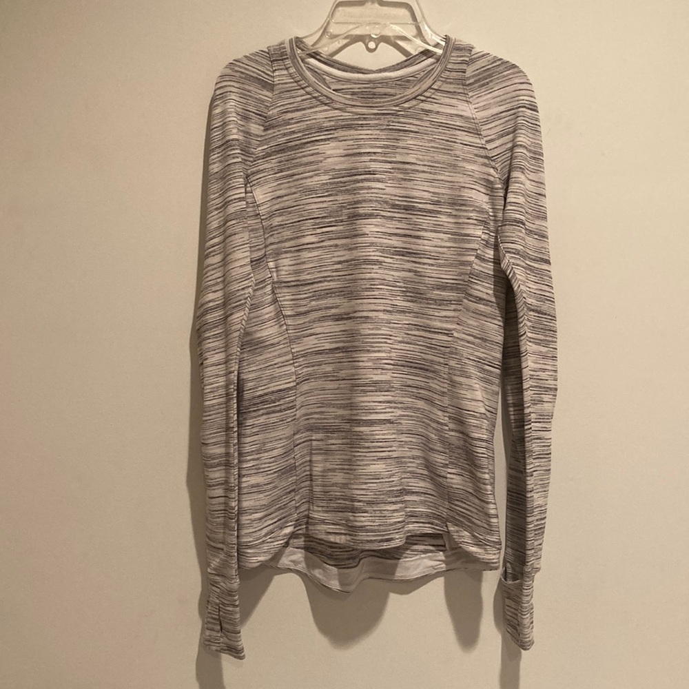 Lululemon Runderful Long Sleeve Shirt - Space Dye Camo White Silver Spoon Size 6